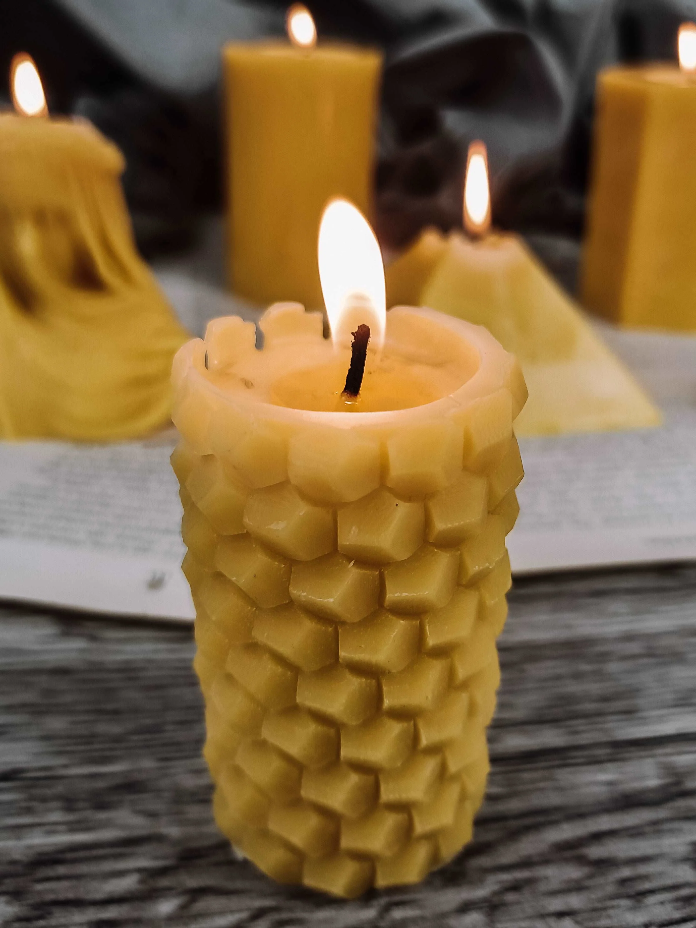 Honeycomb Solid Pure Beeswax Candle, Honey Bee, bee hive candles, Decorative Candles, autumn decor - Image 3