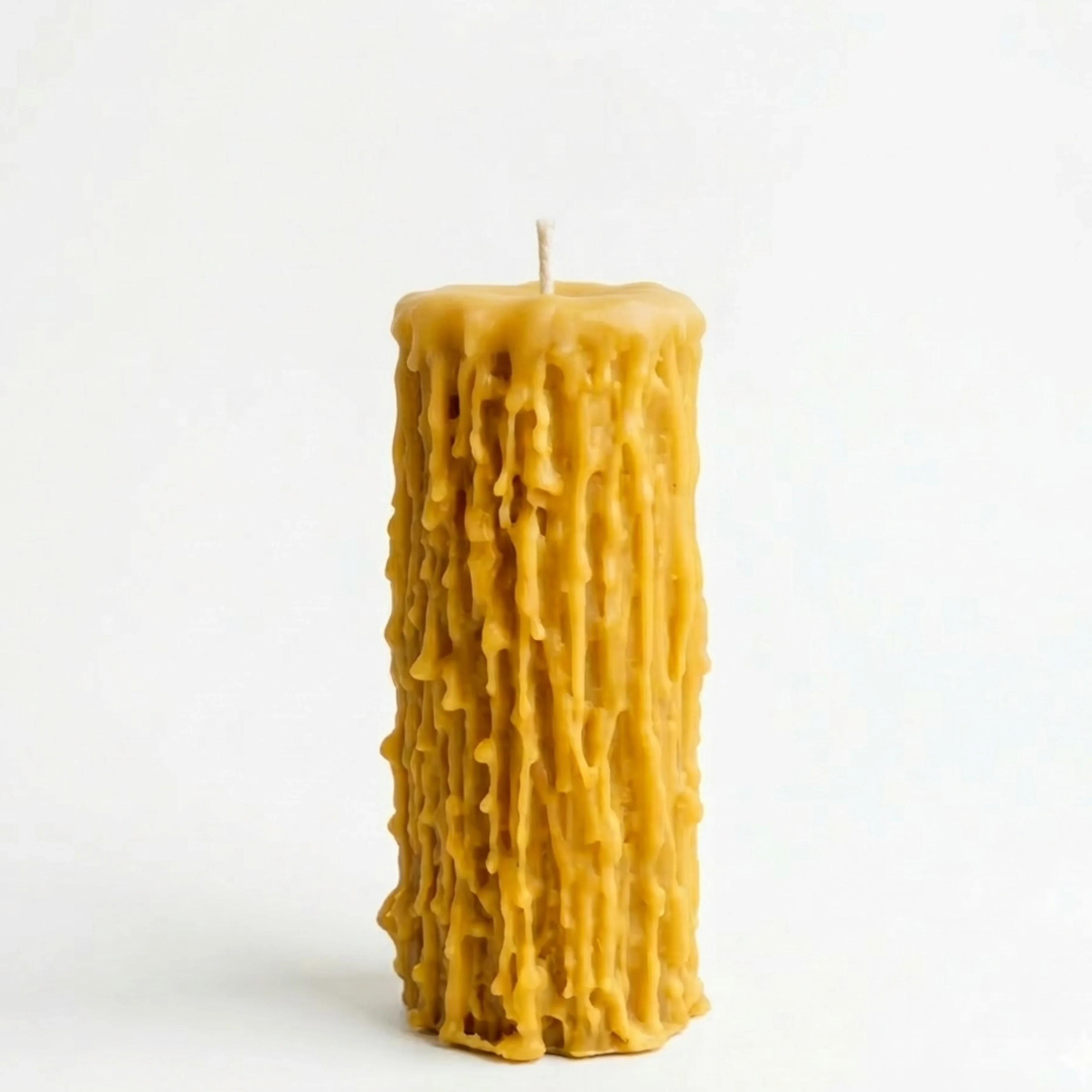 Pure Beeswax Unique Driped Pillar Candles - Image 3