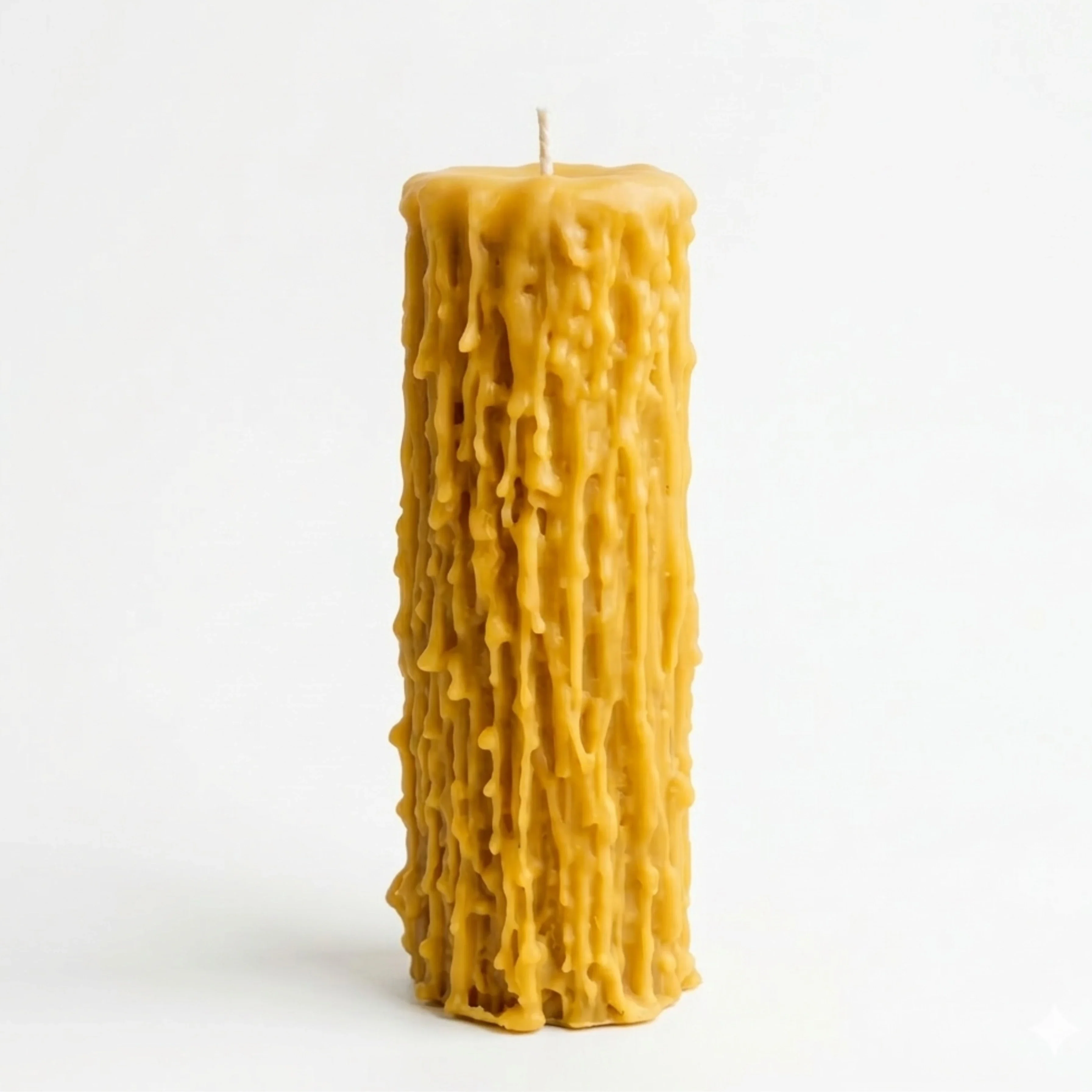 Pure Beeswax Unique Driped Pillar Candles - Image 4