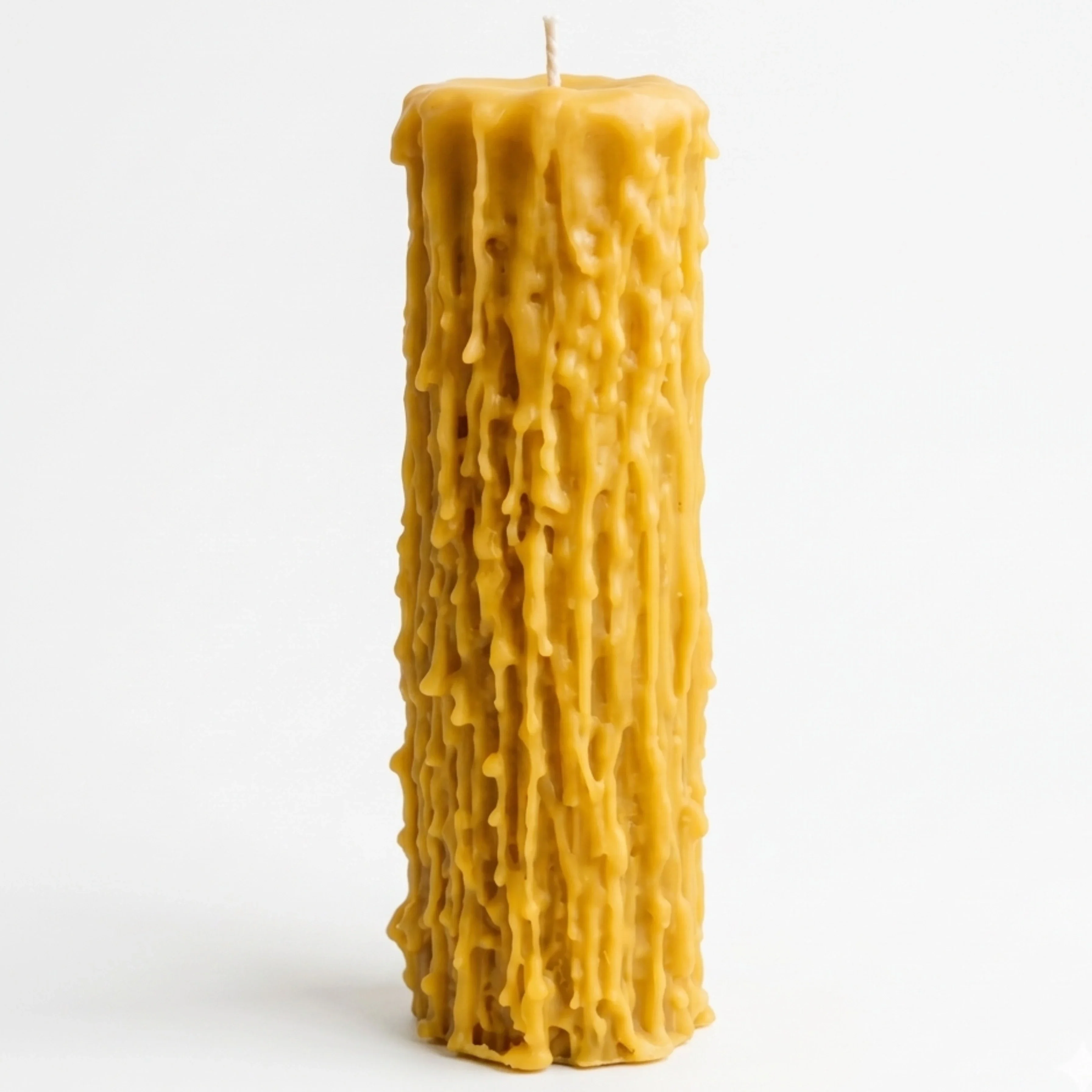 Pure Beeswax Unique Driped Pillar Candles - Image 5