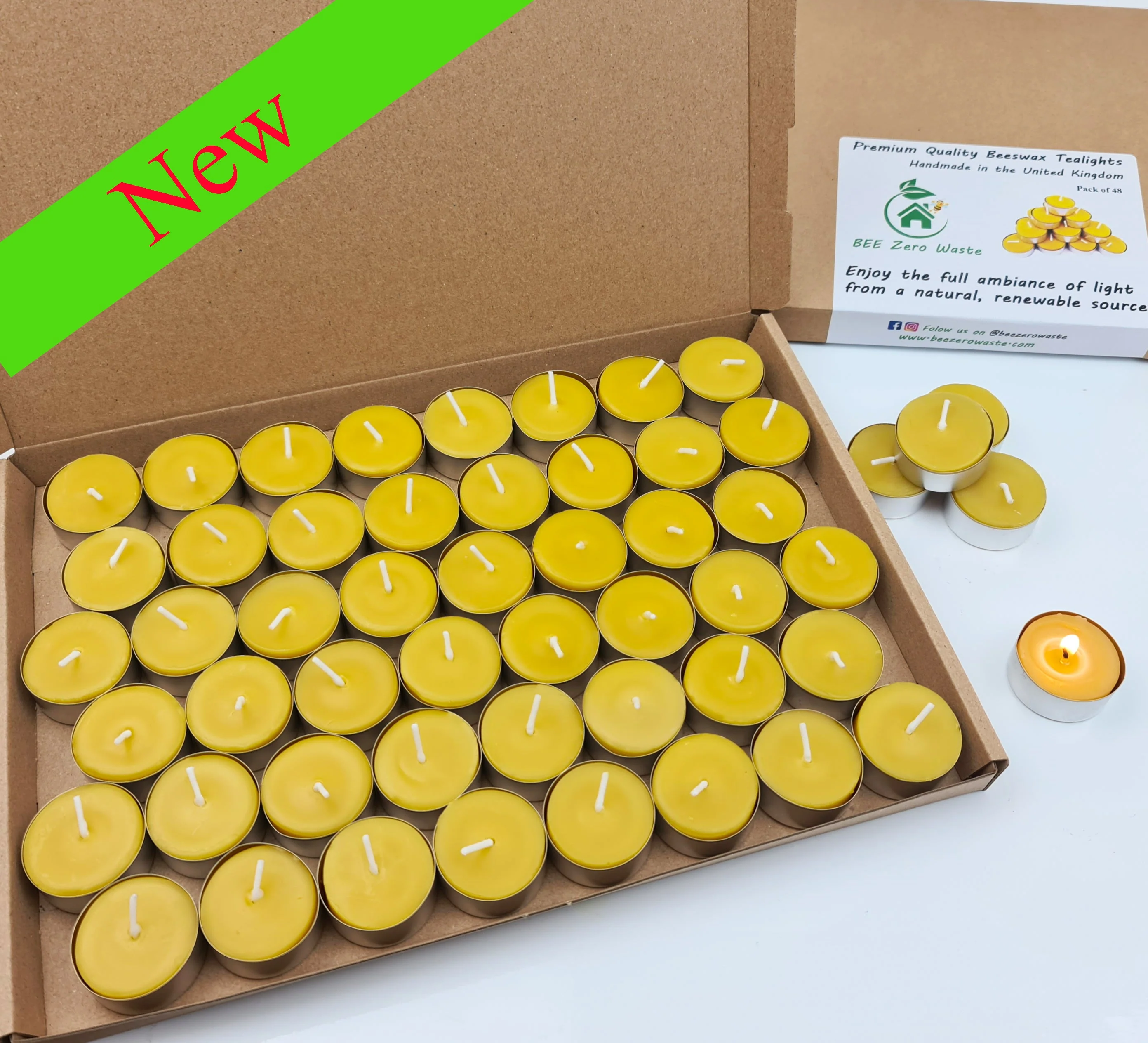 Wholesale PURE Beeswax tealights, Hand poured, natural tea candles - Image 5